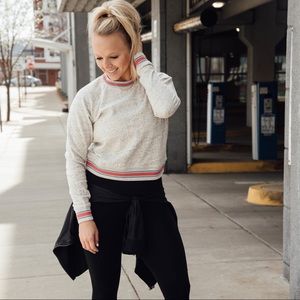 Grey heathered crop sweatshirt
